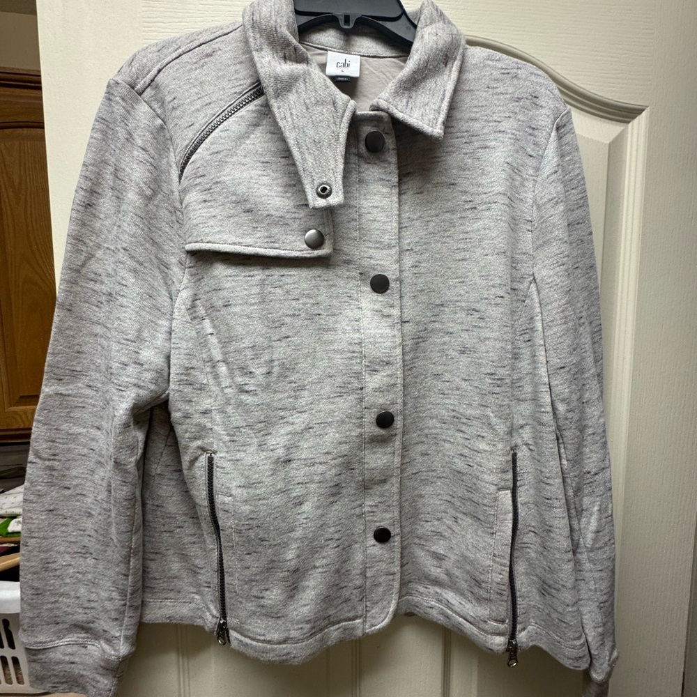 CAbi Women's Light Gray Bomber Jacket